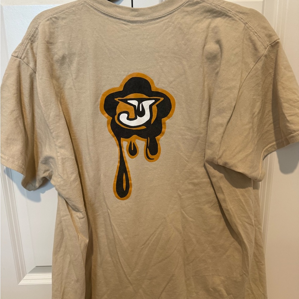 Fresh Tan Short Sleeve Tees with Graphic Designs